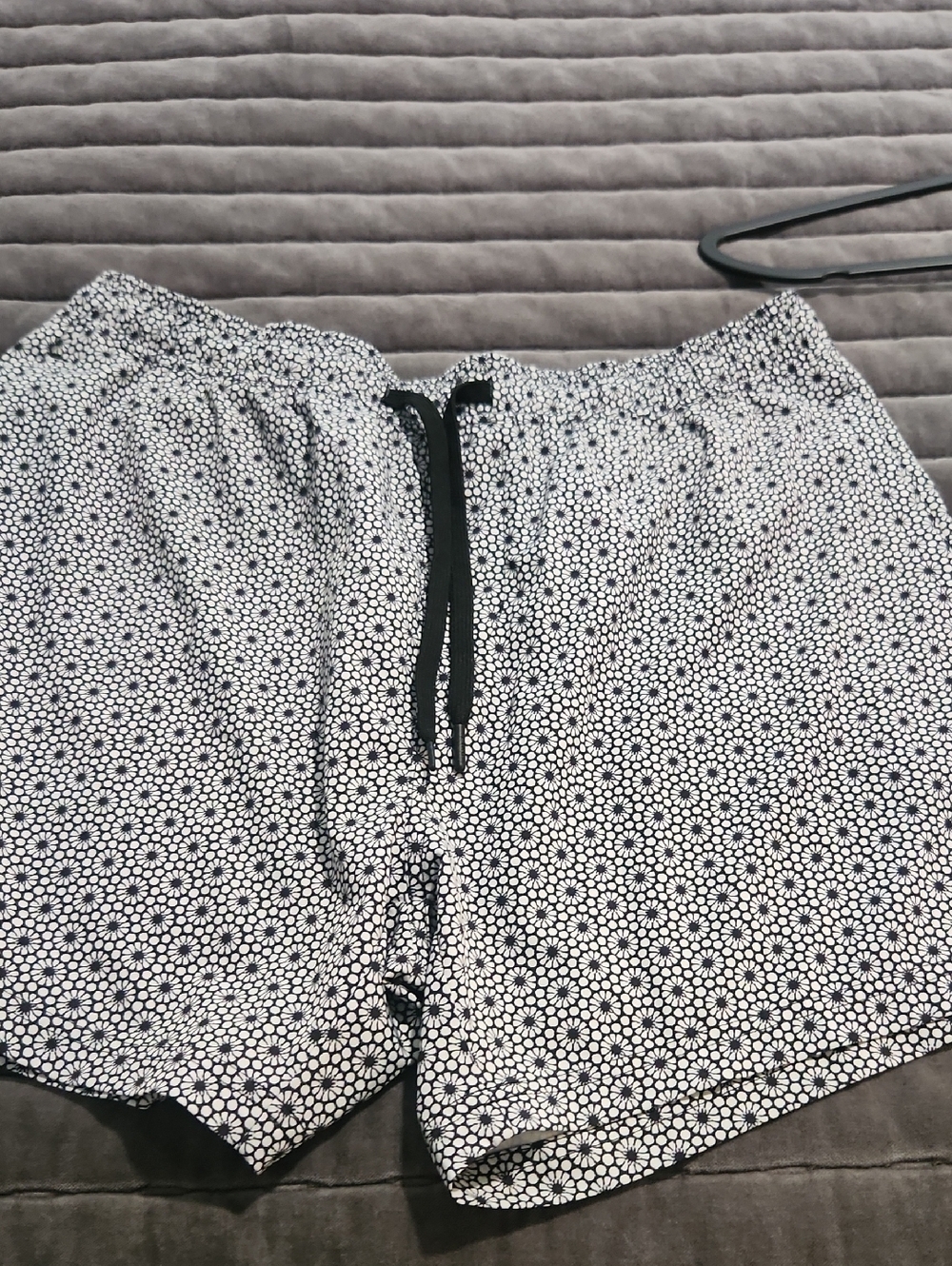 BYLT Basics White and Black Floral Hybrid Shorts